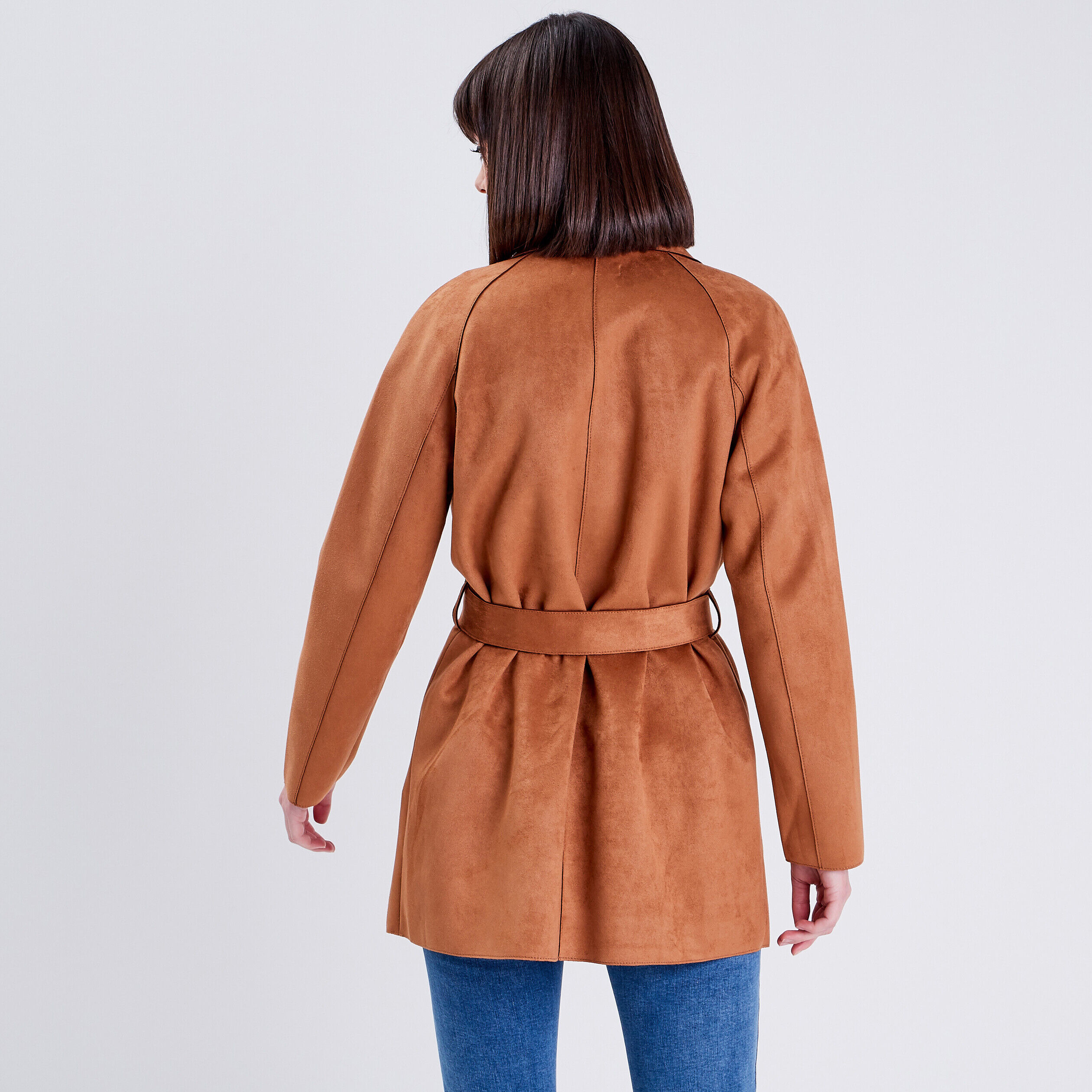 Trench droit ceinturé camel femme | Cache Cache