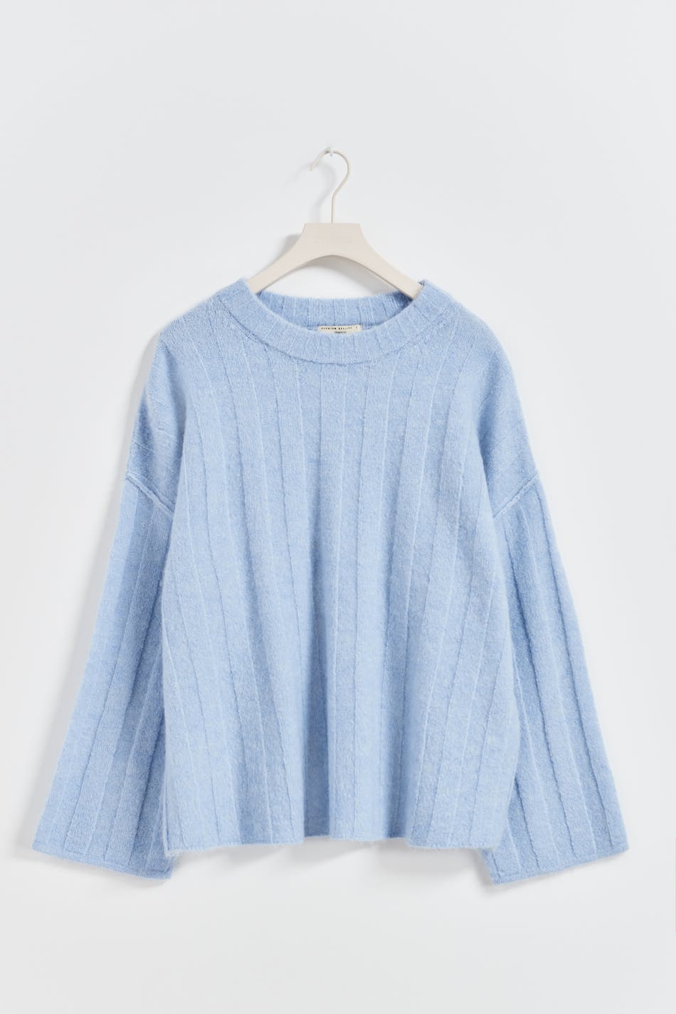 Wide rib knitted sweater