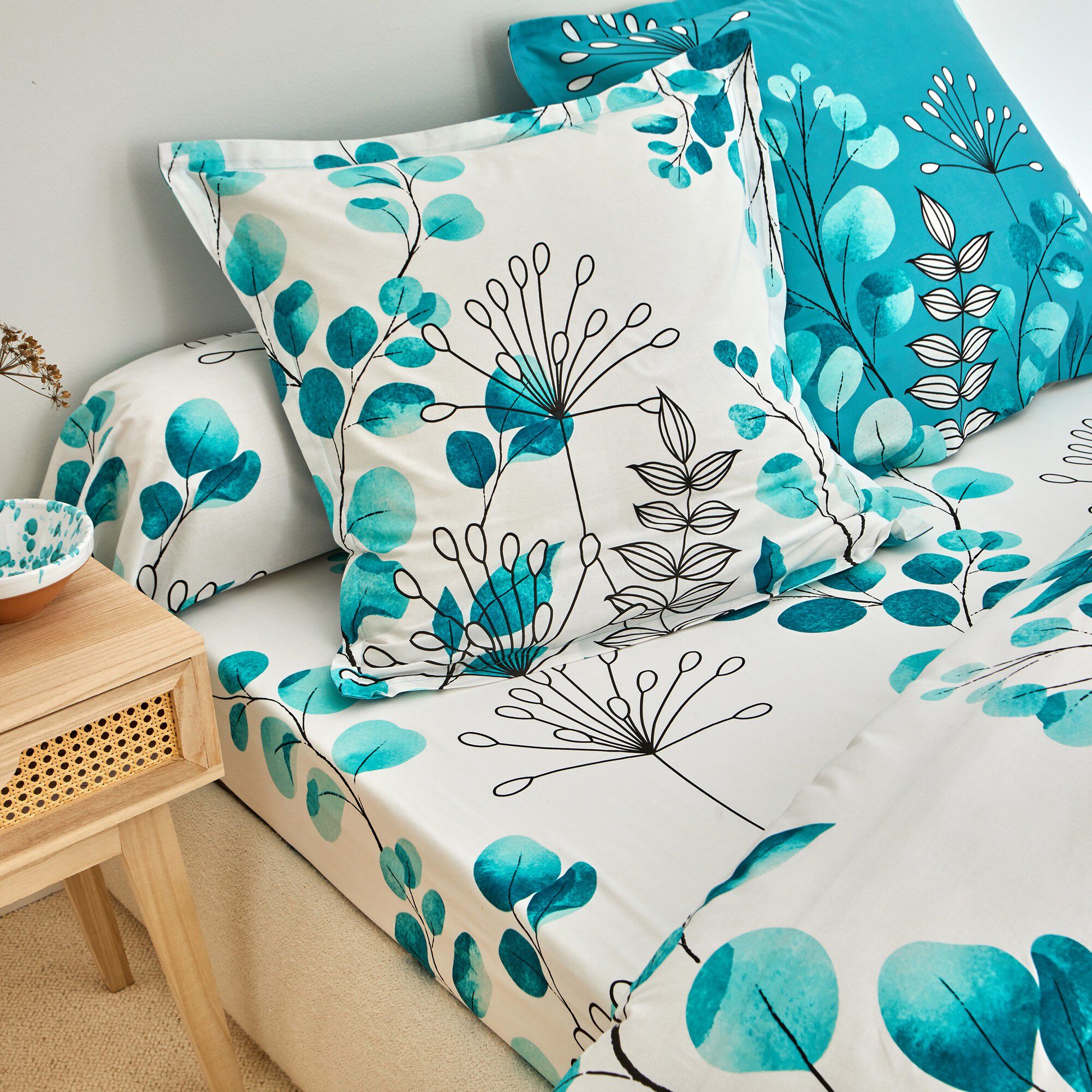 Linge de lit Danae en coton imprimé