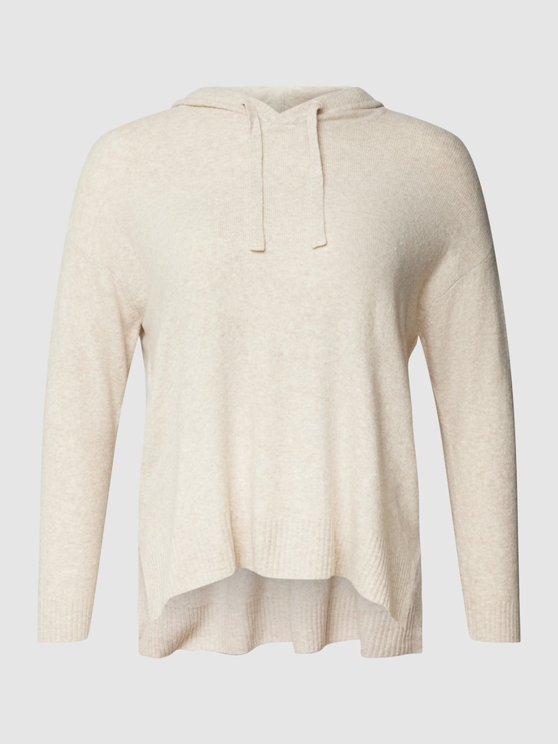 PLUS SIZE Hoodie in Strick-Optik in sand meliert