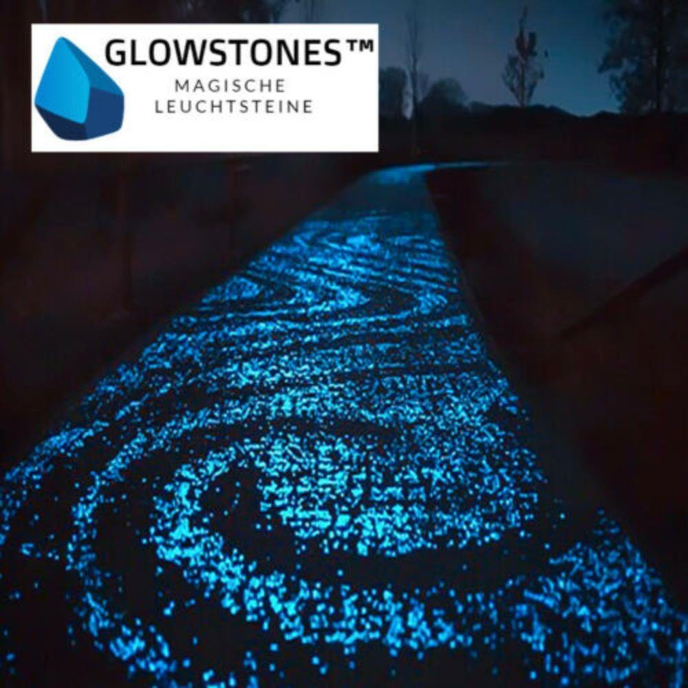 MAVURA Dekosteine GlowStones Magische Leuchtsteine Leuchtkiesel Fluoreszierende Steine Garten Aquarium Kieselsteine leuchtend Glow in the Dark [100 Stück]