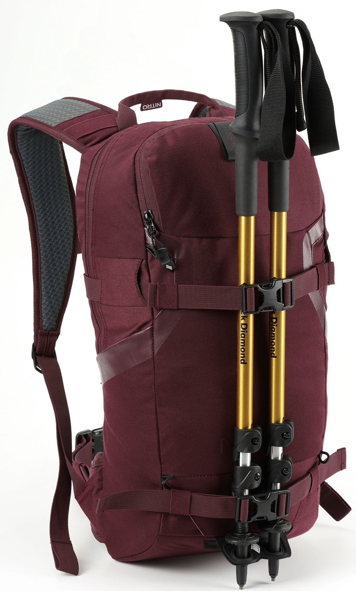 NITRO Trekkingrucksack Rover 14, Wine, speziell für den Wintersport konzipiert