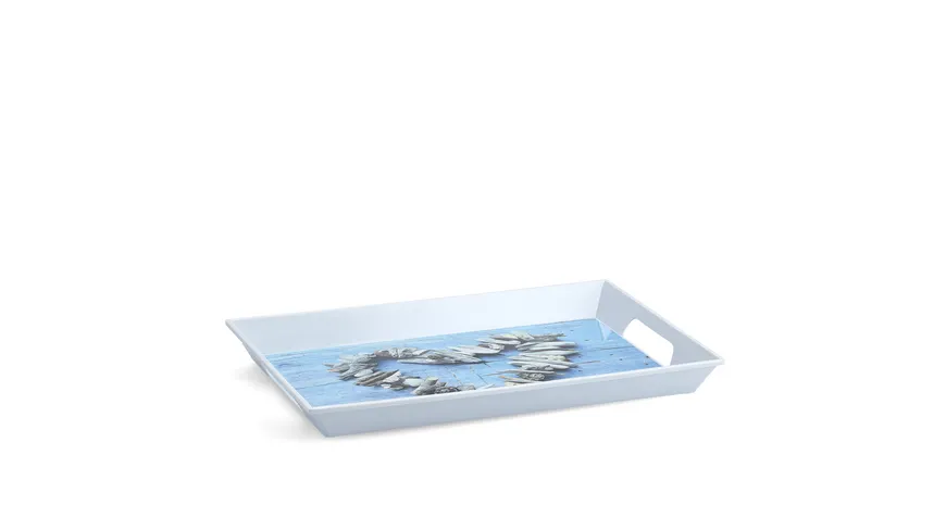 zeller Tablett Herz 50x35cm weiss, dekor