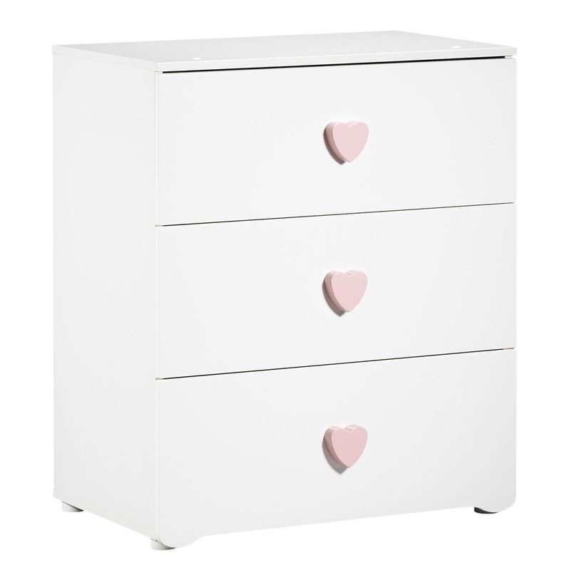 Chambre bébé 3 pièces BASIC lit, commode et armoire boutons rose