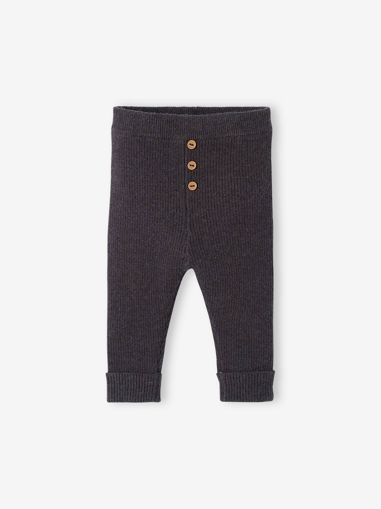 Legging bébé en tricot gris