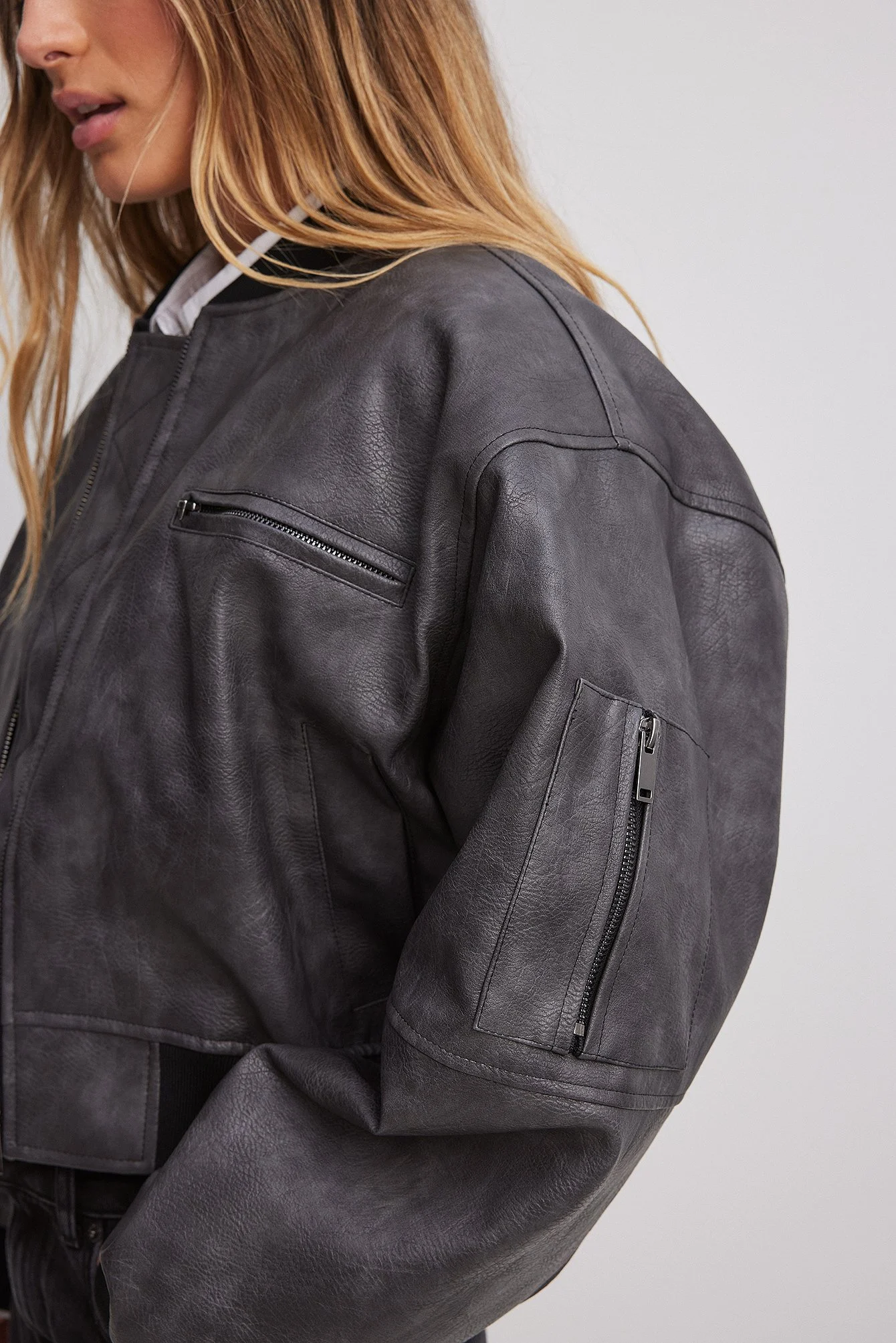 PU-Bomberjacke mit Waschung