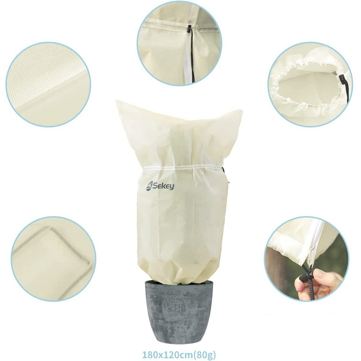Sekey Winterschutzhaube 3-St Winterschutz für Pflanzen Kübelpflanzensack