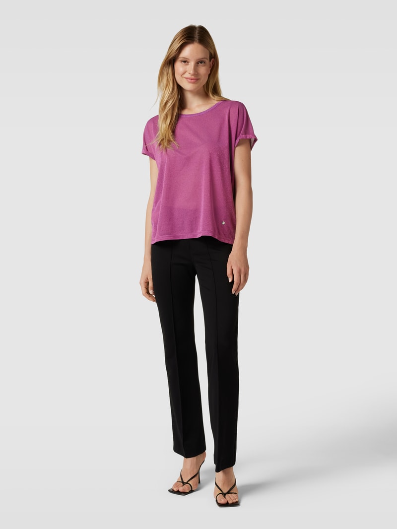 Blusenshirt in semitransparenter Optik in fuchsia