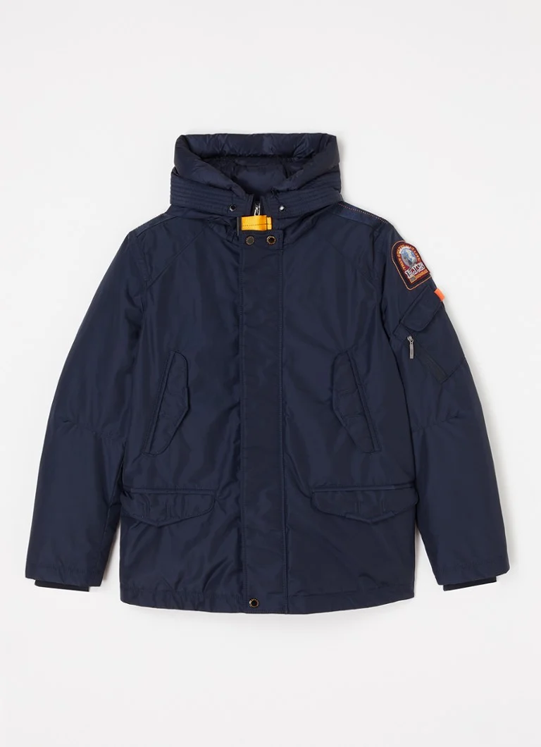 Veste de parachutiste droite avec rembourrage en duvet et capuche