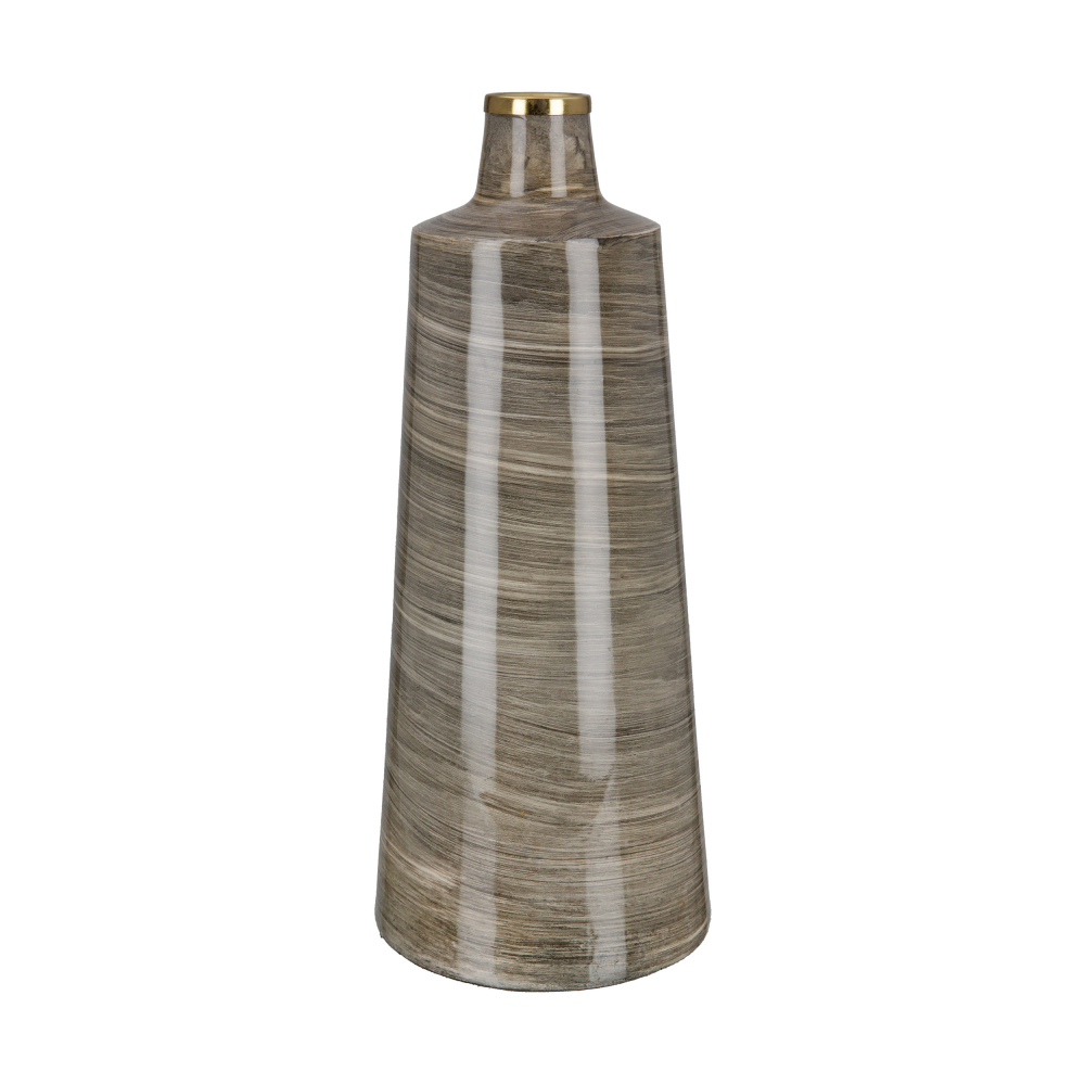 Vase Stripes braun