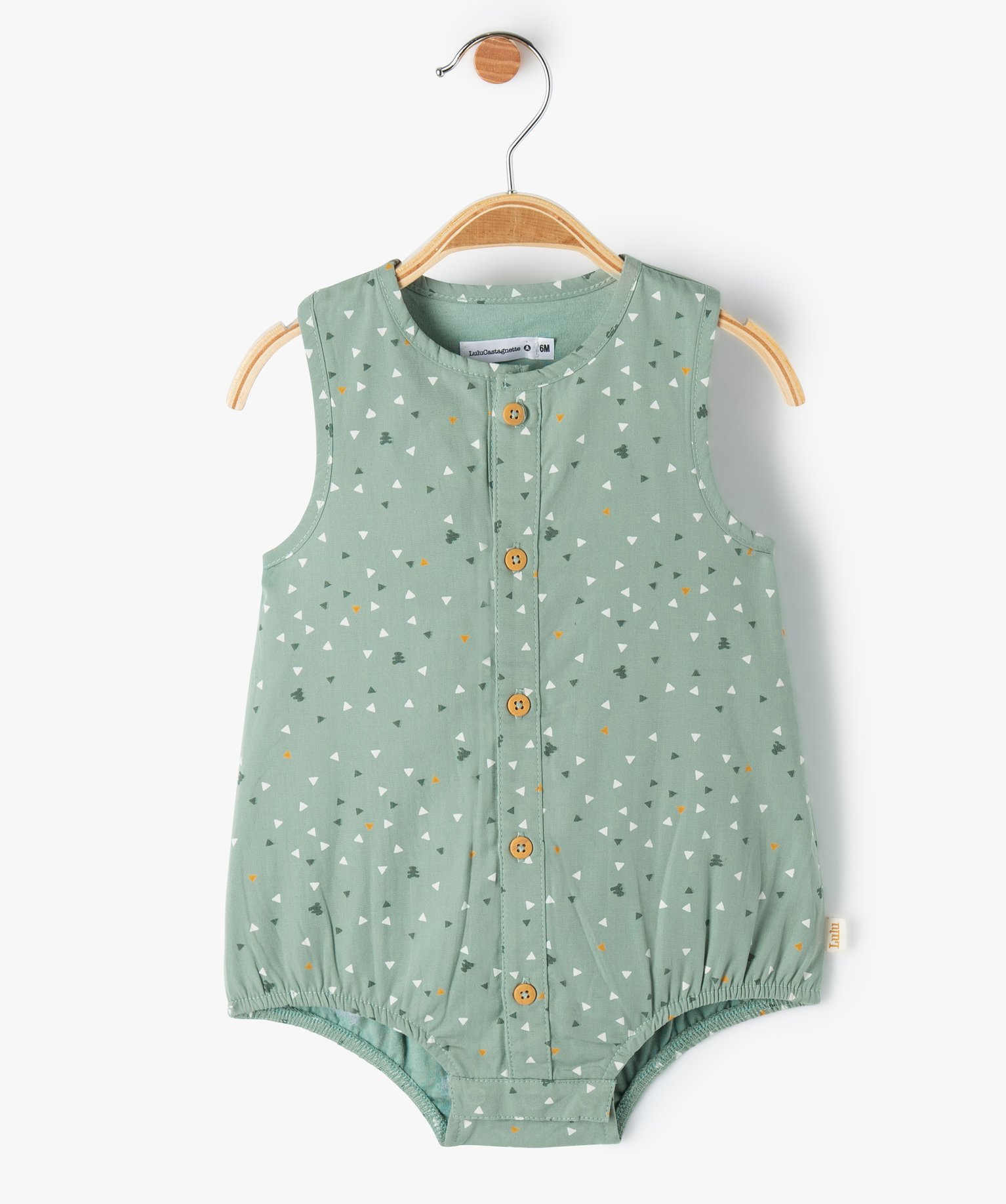 Combishort bébé sans manches à petits motifs - LuluCastag... ecru | GEMO