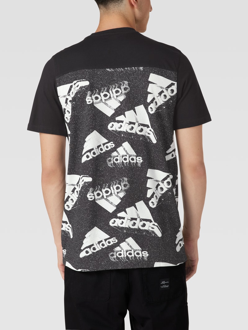 T-Shirt mit Label-Print in schwarz
