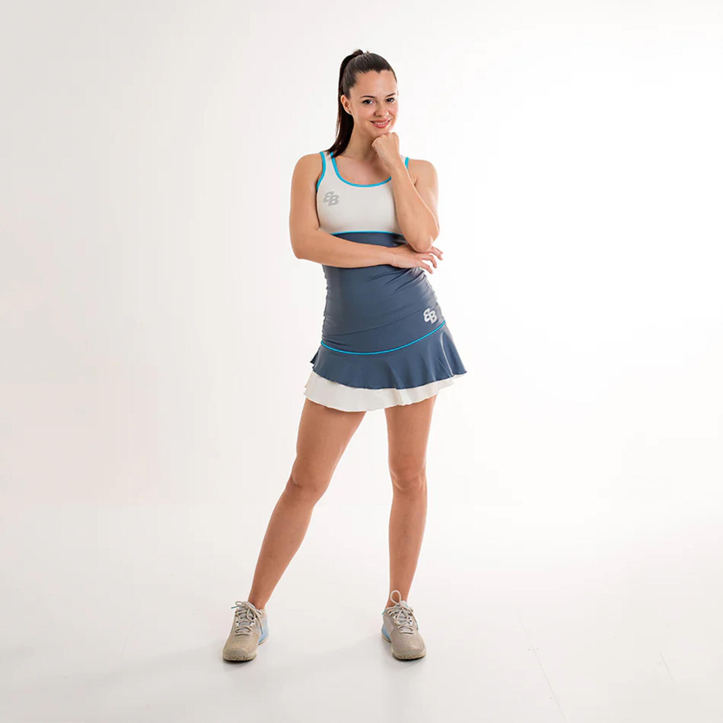 Net Tank-Top Damen - Grau, Weiß