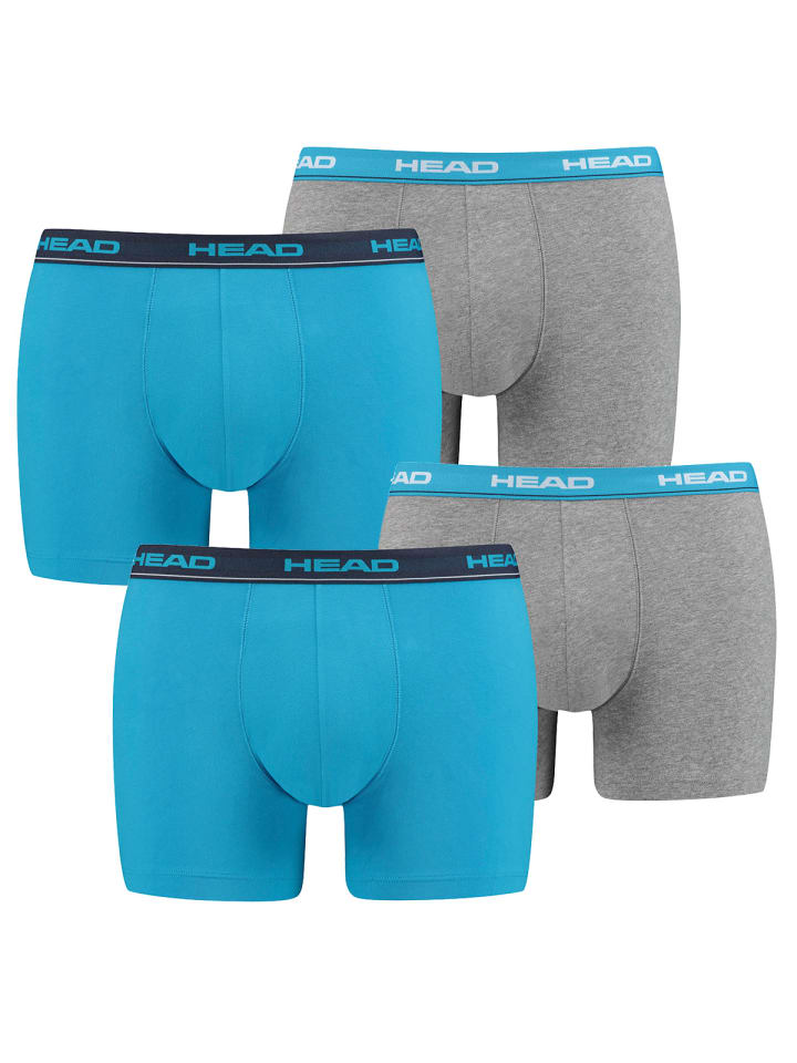 HEAD Boxershorts Basic Boxer 4P in White/Blue/Grey günstig kaufen