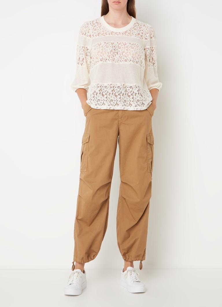 Pantaloni cargo Summum a vita alta e gamba affusolata, in misto lyocell.