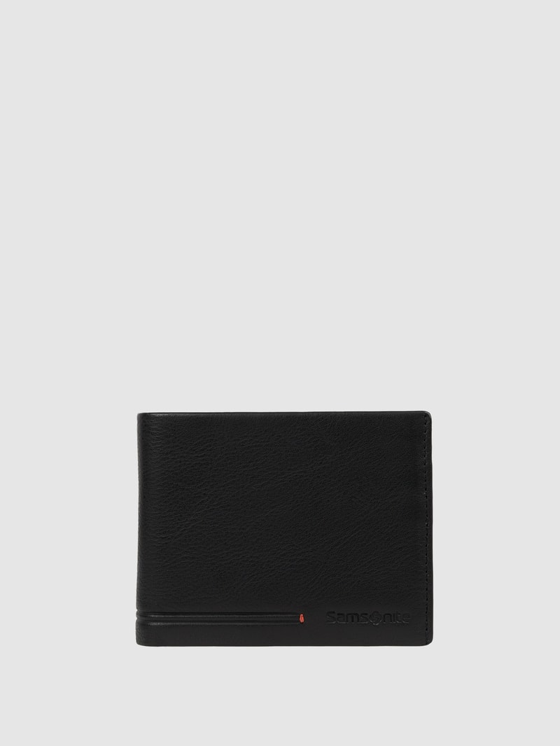 Portemonnaie aus Leder Modell 'Simpla' - RFID-blocking in schwarz