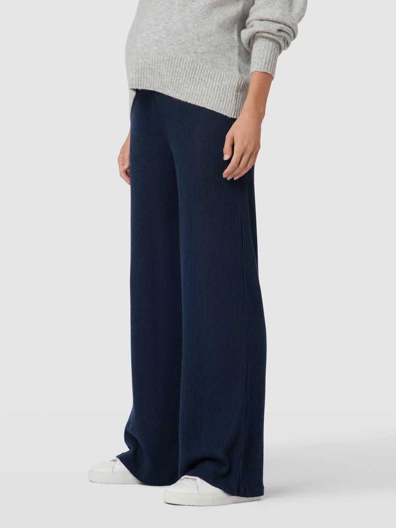 Umstands-Stoffhose in Ripp-Optik in marineblau