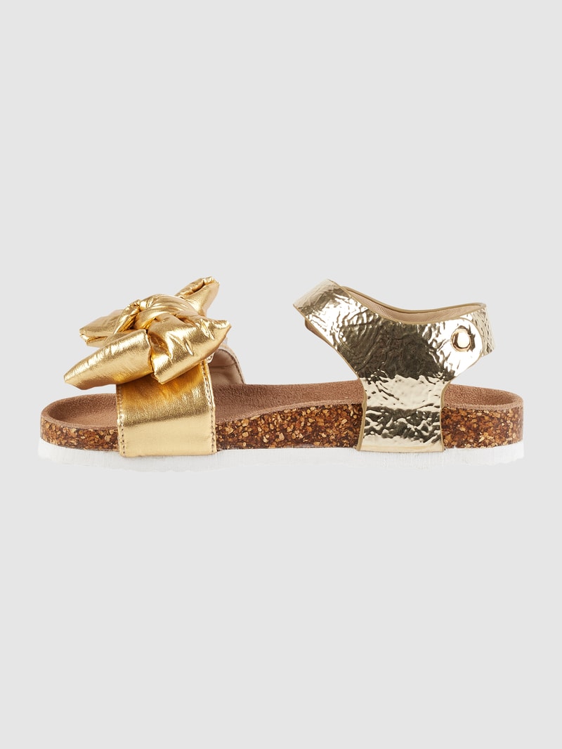 Sandalen mit Zierschleife in gold