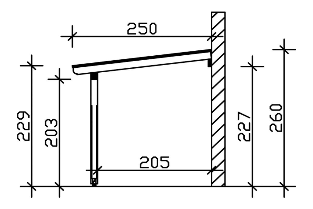 Skanholz Terrassendach Rimini, BxT: 648x250 cm, Bedachung Doppelstegplatten, 648 cm Breite, verschiedene Tiefen