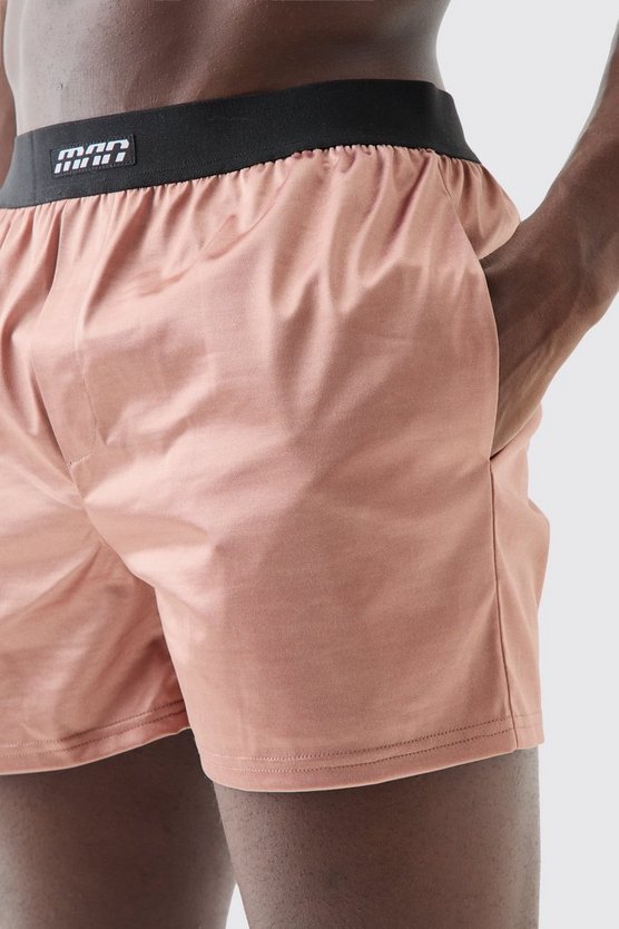 Kurze Satin-Badehose mit elastischem Bund