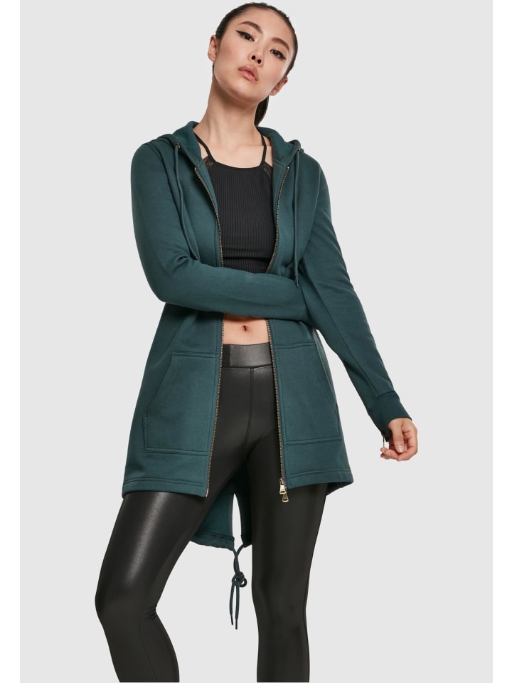 Urban Classics Urban Classics Zip-Kapuzenpullover in bottlegreen günstig kaufen