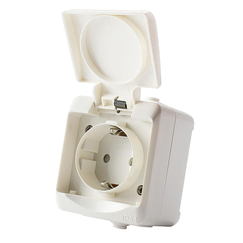 Egant Enkelstikk IP44 m/lokk, hvit, Egant