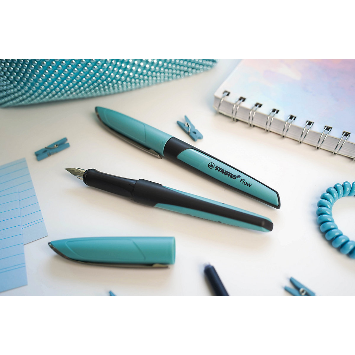 Füllhalter Flow MODERN OFFICE M-Feder pastelltürkis, inkl. Patrone