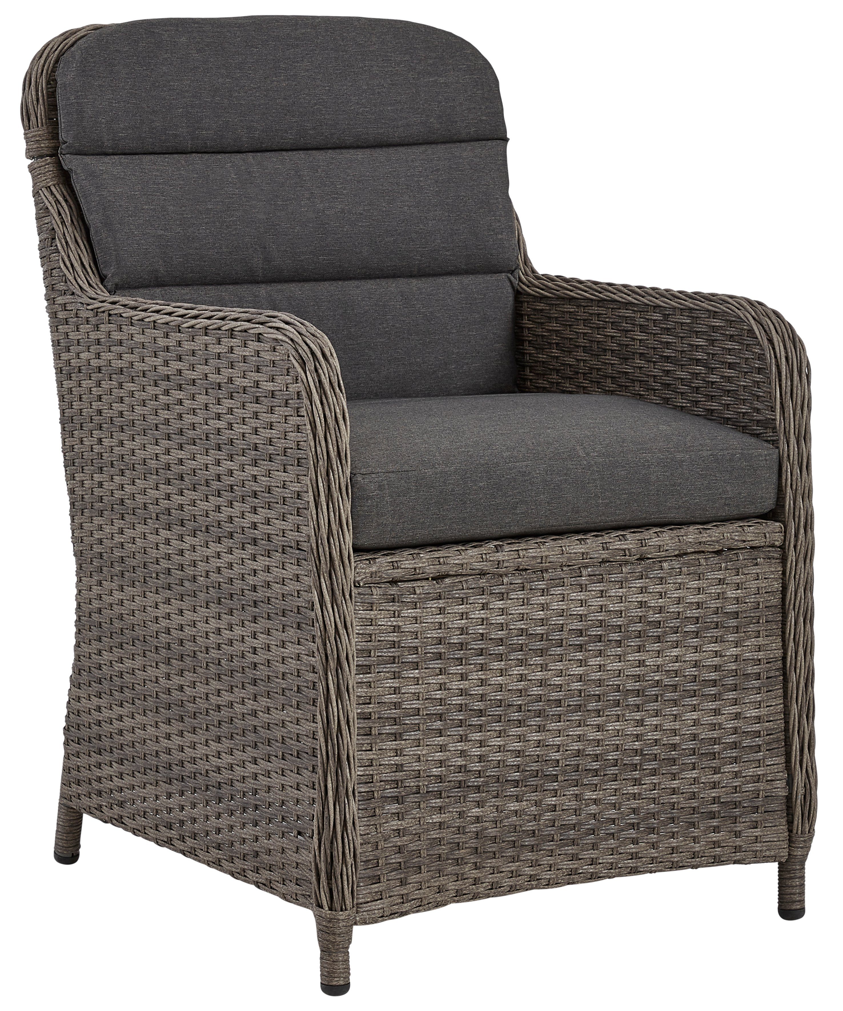 KONIFERA Garten-Essgruppe Kairo, (19-tlg., 6x Sessel, 1x Tisch 180x90x74 cm, Stahl/Polyrattan), inkl. Auflagen