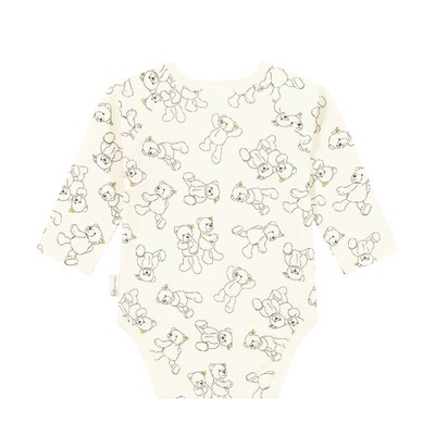 Wickelbody langarm, beige für Jungs
