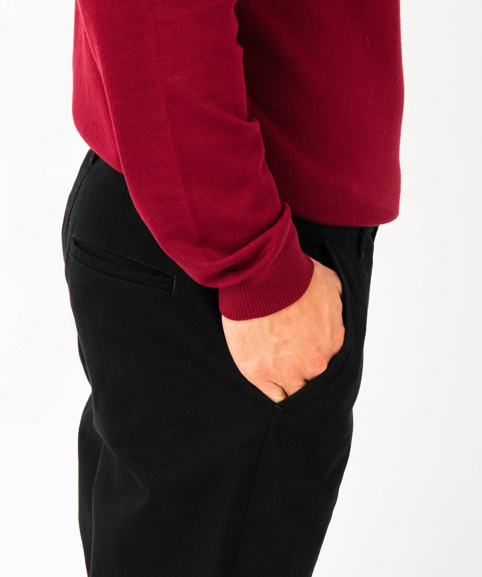 Pantalon chino en coton stretch uni homme noir | GEMO