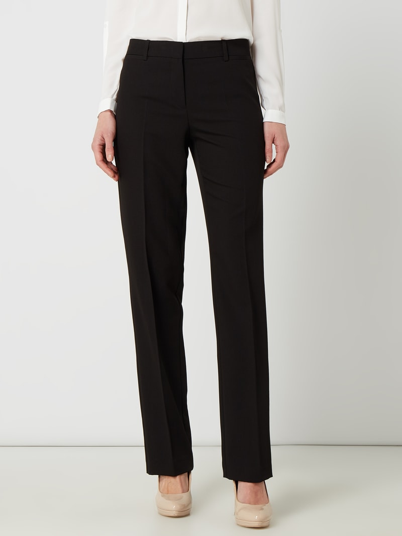 Slim Fit Stoffhose mit Stretch-Anteil in schwarz