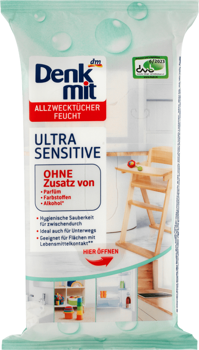 Feuchte Allzwecktücher Ultra Sensitiv, 50 St