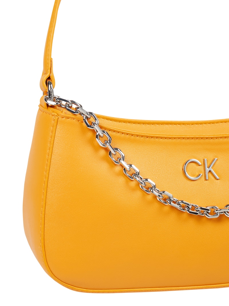 Pochette in Leder-Optik in orange