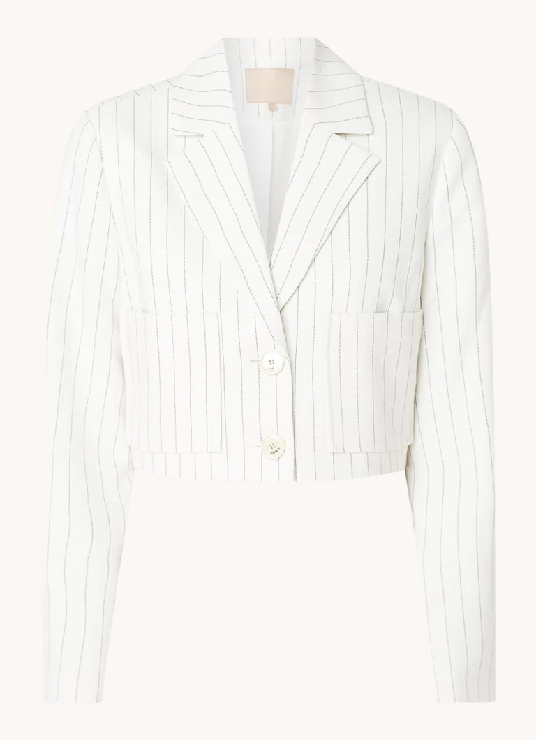 JOSH V  Emma cropped blazer met krijtstreep en opgestikte zakken