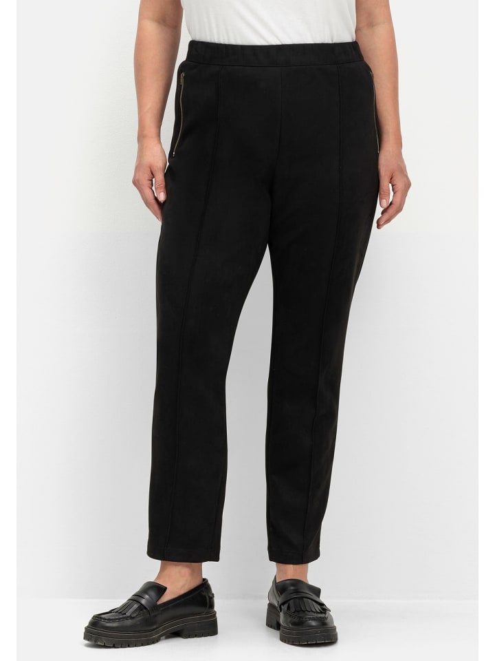 sheego Schmale Hose in schwarz günstig kaufen