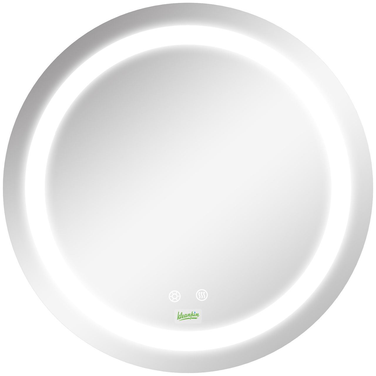 kleankin Badezimmerspiegel, Ø50 cm Badspiegel mit LED Beleuchtung, Anti-Beschlag
