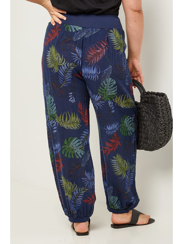 Curvy Lady Hose in Dunkelblau/ Grün günstig kaufen