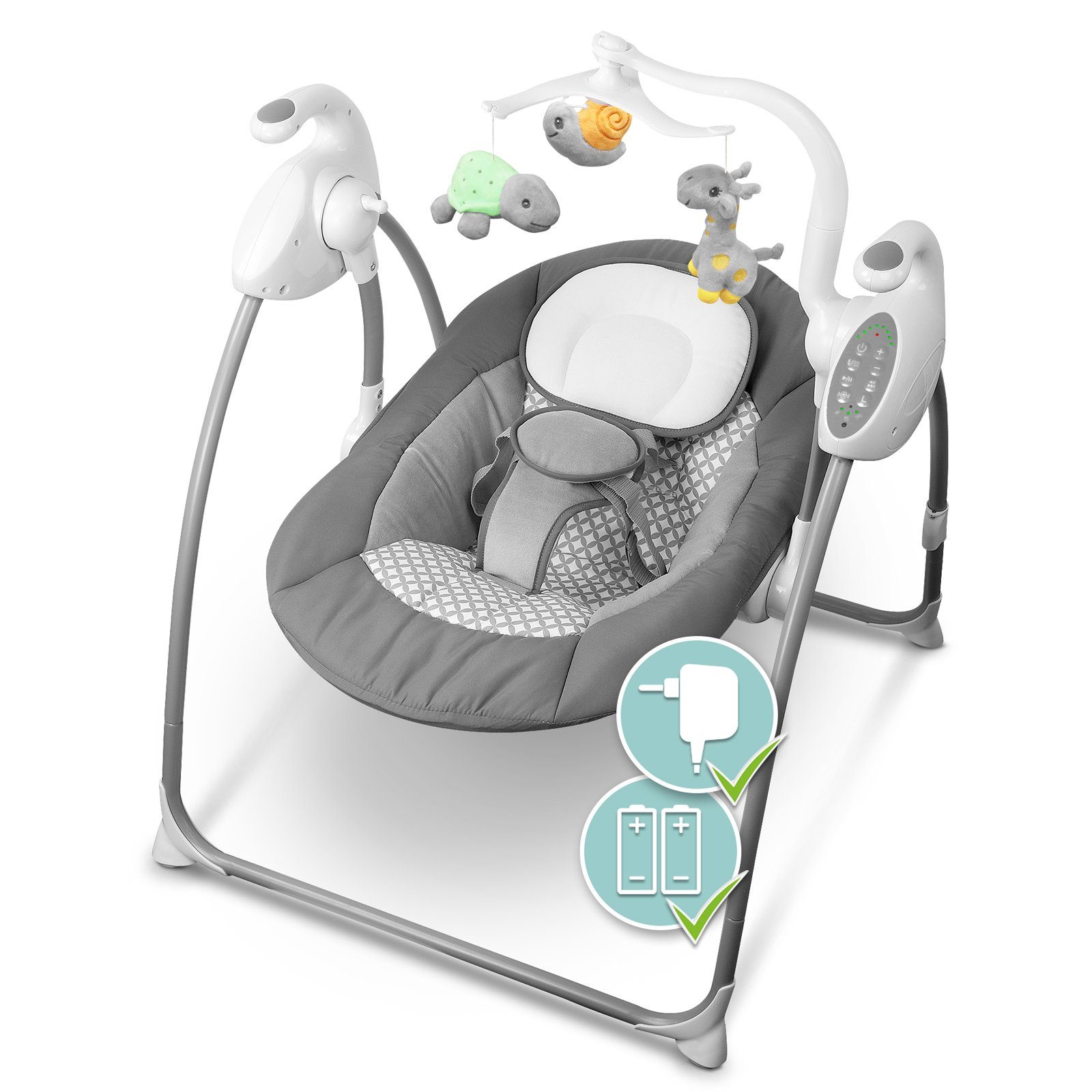 HEIMWERT Babyschaukel Babyschaukel Babywippe mit Sound elektrisch und Fernbedienung