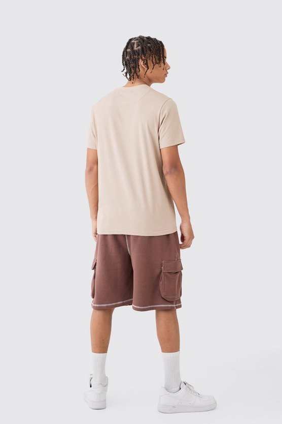 Lockere Worldwide Cargo-Shorts mit Kontrast-Naht