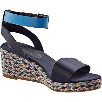 Tommy Hilfiger Colorful Wedge Satin Sandal in blau