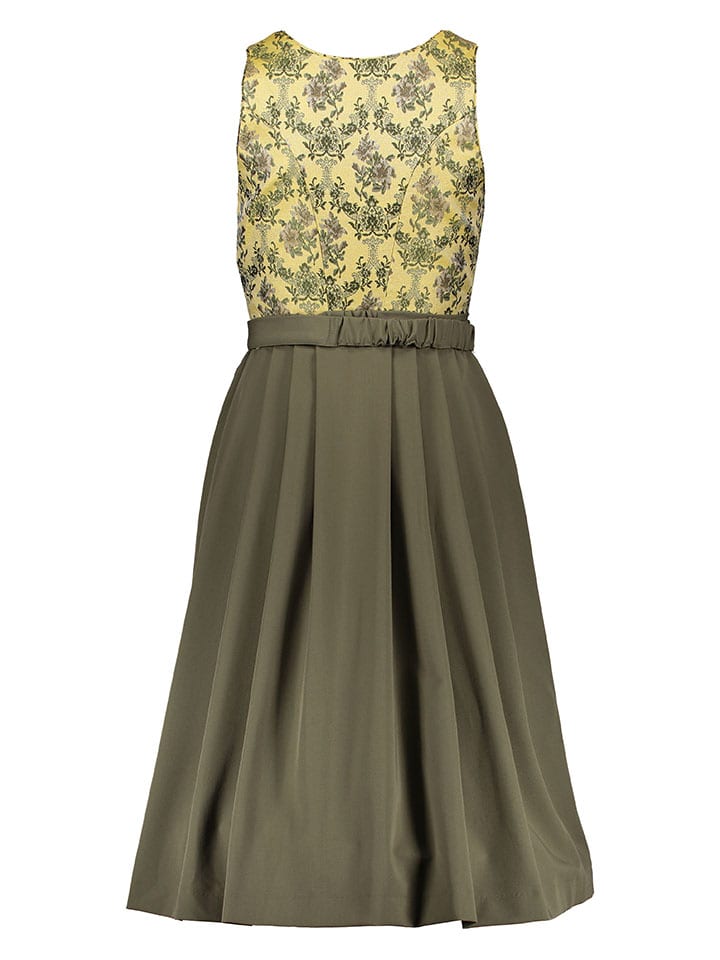 Turi Landhaus Dirndl in Gelb/ Grün/ Braun günstig kaufen