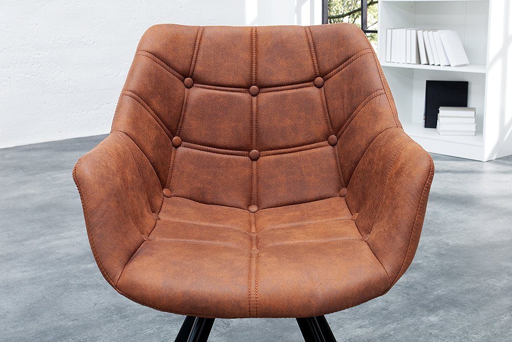 riess-ambiente Polsterstuhl THE DUTCH VARIANTENWAHL, Esszimmer · Microfaser · Metall · mit Armlehne · Retro Design