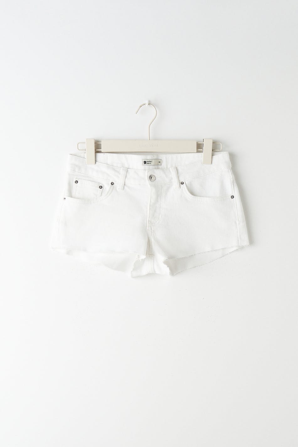 Low mini denim shorts