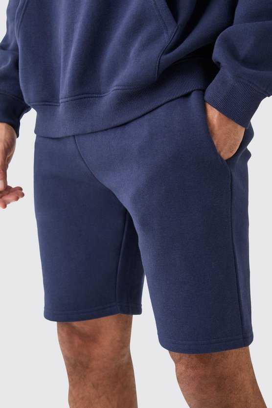 Mittellange Slim-Fit Jersey-Shorts