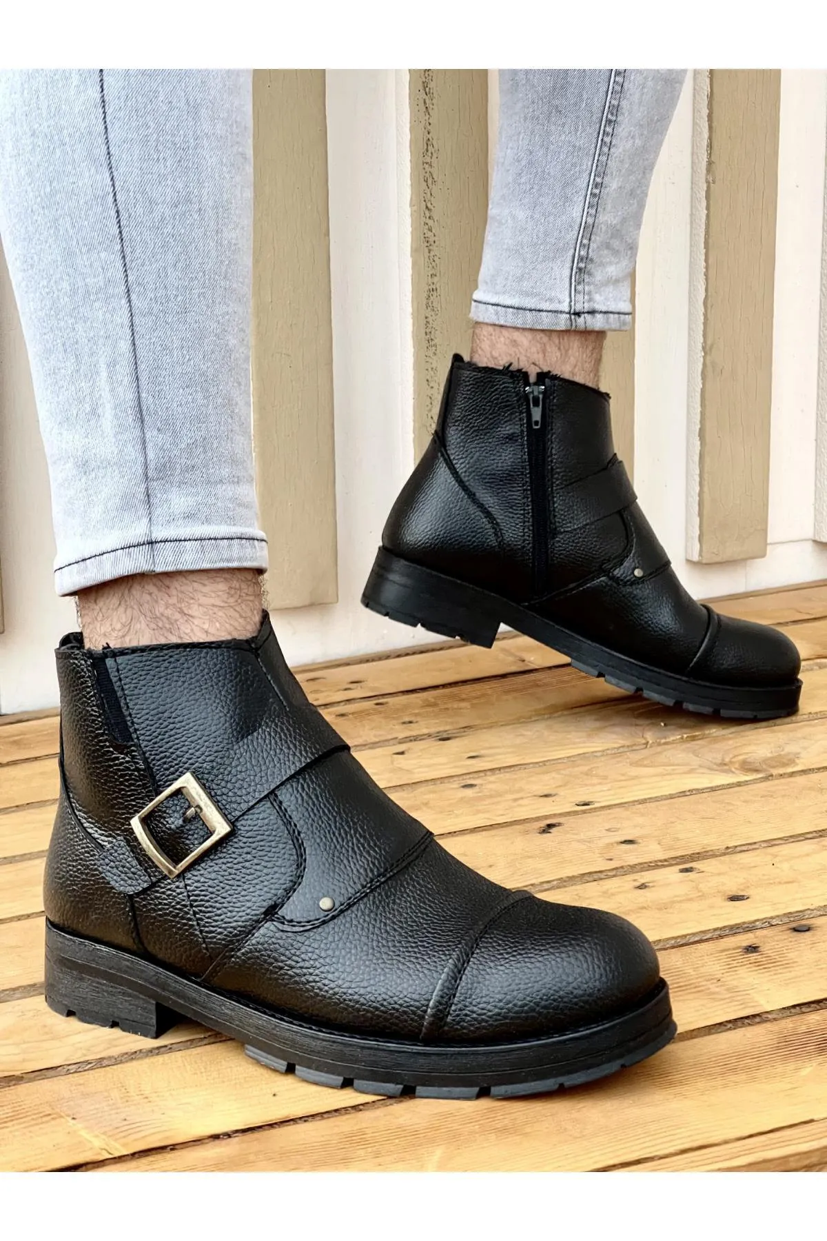 MUGGO  M1001 wasser- und kältebeständig, pelzig, garantiert, Unisex-Winterstiefel mit Reißverschluss, robuste Gummisohle