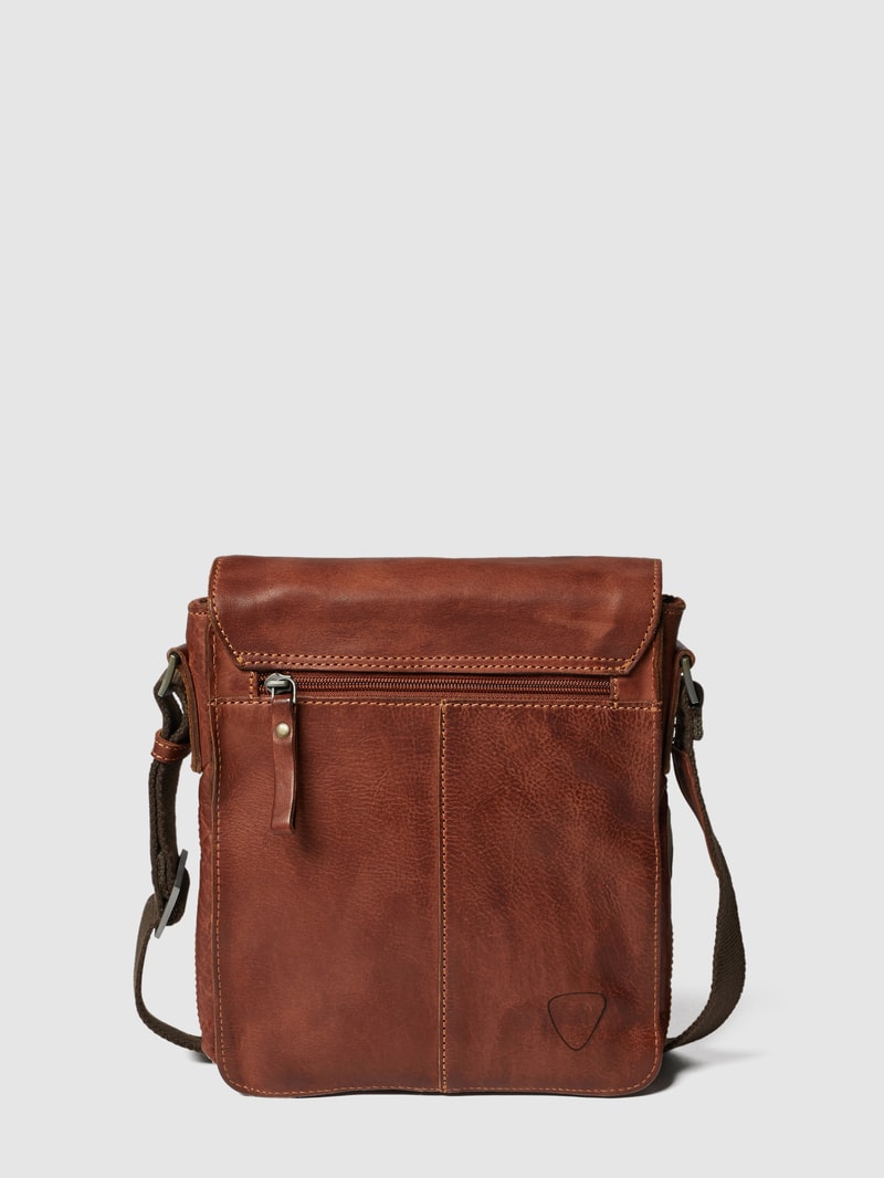 Schultertasche aus Leder in cognac