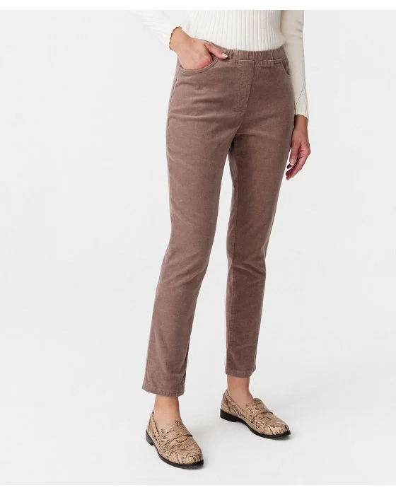 Pantalon velours à ceinture élastiquée