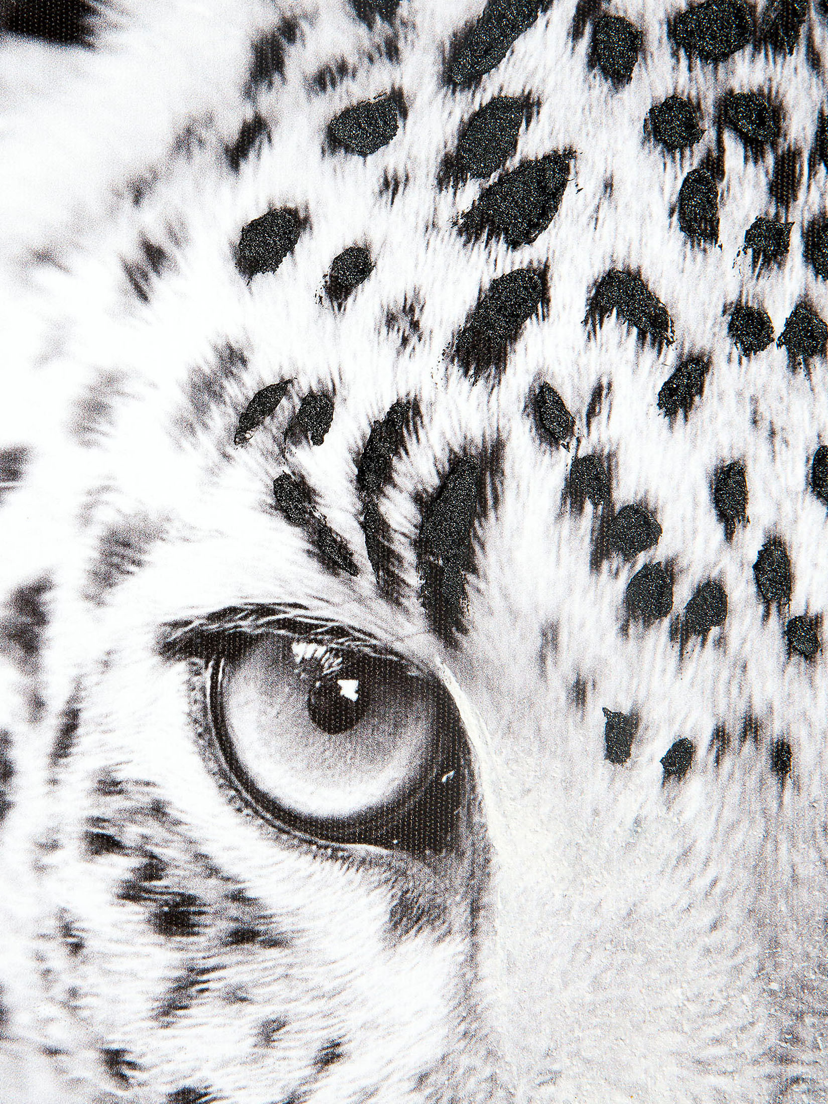 Leopard Watch Leinwand-Druck-handbemalt, Grau