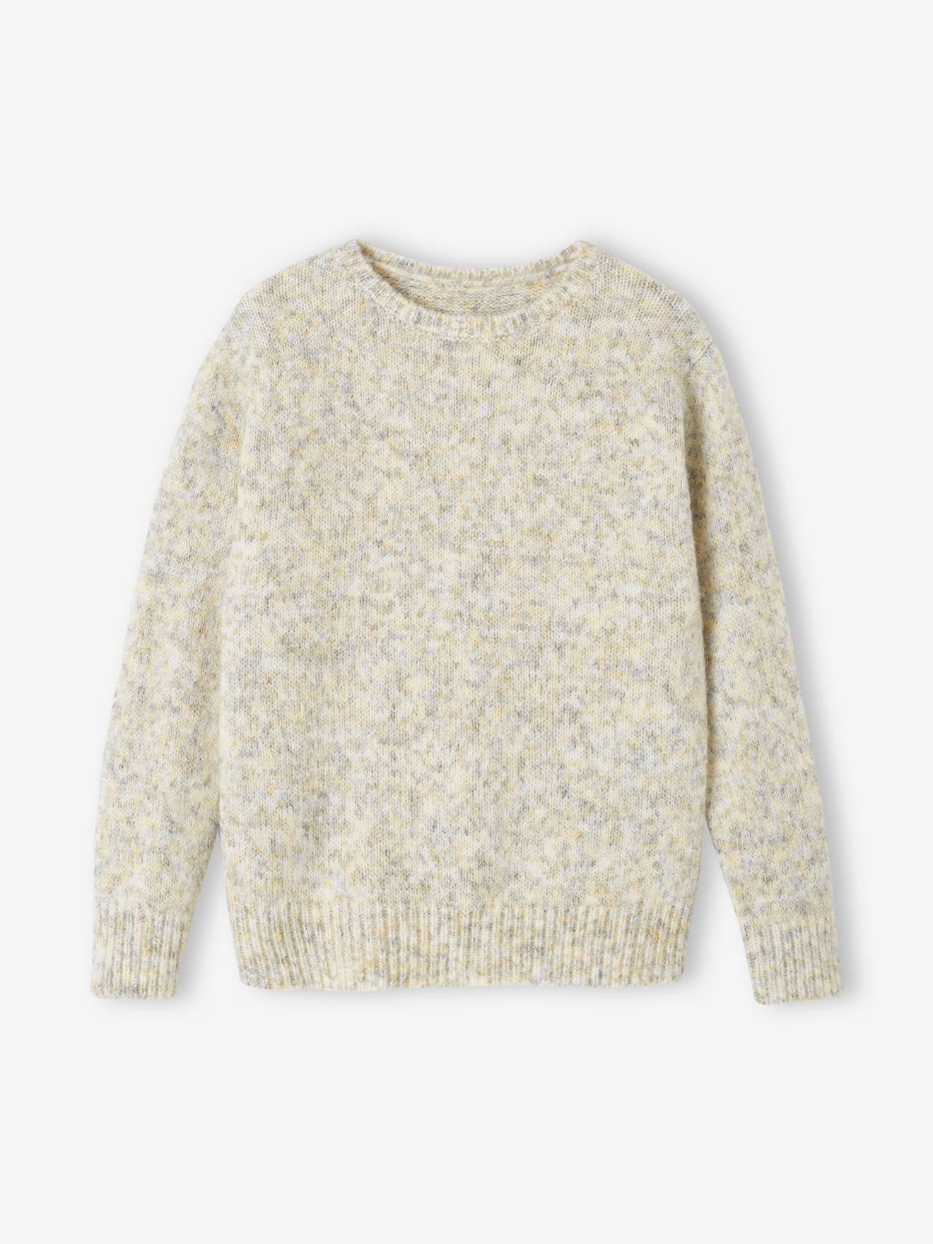 Pull col rond maille mousseuse moulinée garçon multicolore