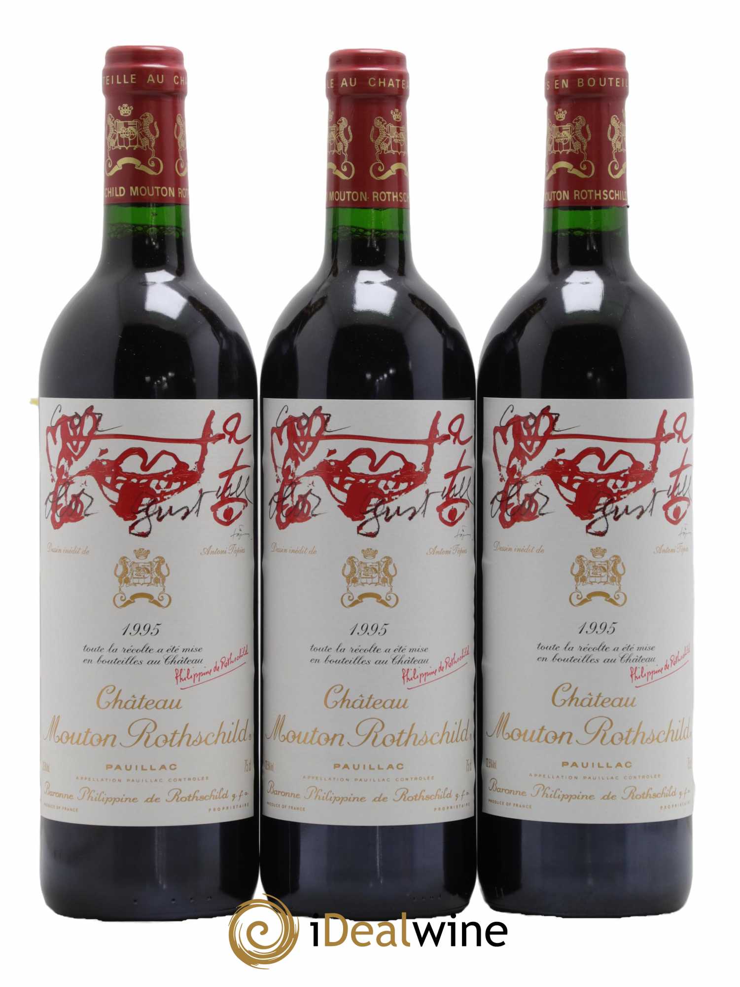 Château Mouton Rothschild 1er Grand Cru Classé  1995 - Lot de 6 Bouteilles
